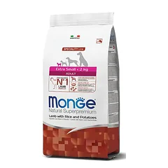 Monge Natural Superpremium Extra Small Adult Lamb, Rice & Potatoes sausas maistas šunims