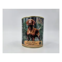 Konservuotas pašaras suaugusiems šunims REAL DOG SP su jautiena ir arkliena 800g