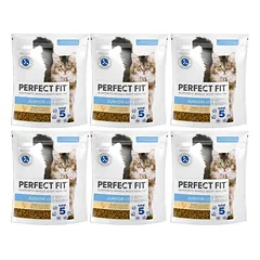 PERFECT FIT Junior <1 6x750 g sausas visavertis maistas kačiukams, kuriame gausu vištienos