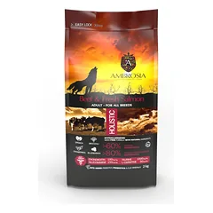 2 vnt. AMBROSIA begrūdis su jautiena ir šviežia lašiša sausas maistas šunims, grain-free Beef & Fresh Salmon 2 kg