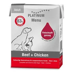 Platinum Menu paštetas šunims su jautiena ir vištiena, 185 g