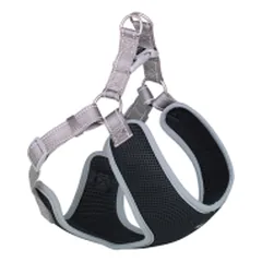 Nobby Black Mesh Reflect pilkos petnešos šunims, XS, 33–41 cm