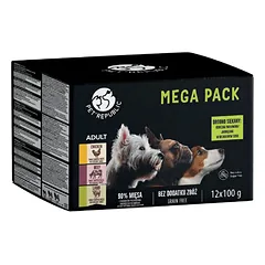Pet Republic mažų veislių šunų drėgnas ėdalas gabalėliais švelniame padaže MIX 3 skonių 12x100g