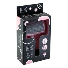Tauro Pro Line šepetys, plastikinis, ploni ir minkšti 25 mm nerūdijančio plieno dantukai, rožinis, mažas 15,5x10,2x6,2 cm — 2 nuotrauka