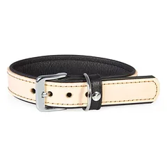 Das Lederband Hundehalsband Vancouver Natural/Black