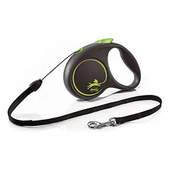 FLEXI Black Design S Cord 5 m green virvinis automatinis pavadėlis