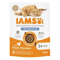 IAMS Sterilised sausas maistas sterilizuotoms katėms su vištiena, 800 g
