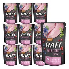 Rafi su kalakutiena šunims - paketėlis 10x300g (juoda pakuotė)