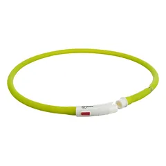 Trixie Flash Light Ring USB silikono atspindinti antkaklis šunims, žalias, 70 cm/ø 10 mm — 2 nuotrauka