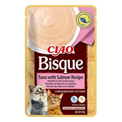 CIAO Bisque tiršta sriuba katėms su tunu ir lašiša, 40g nuotrauka