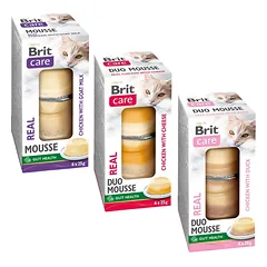BRIT Care Cat Double Layer Mousse Real Mix skonių su vištiena 18x25 g kačių maistas