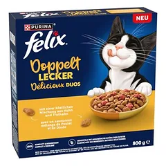 Felix Doppelt lecker su vištiena ir kalakutiena, sausas maistas katėms
