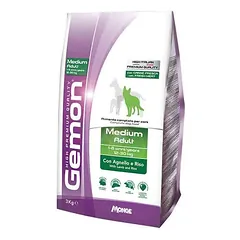 Gemon medium adult visavertis pašaras suaugusiems šunims su ėriena ir ryžiais 3 kg