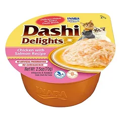 Ciao Dashi Delight plėšytos lašišos sultinys katėms 6×70 g