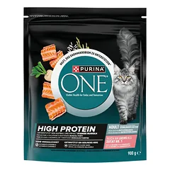 PURINA ONE High Protein Lašiša 900 g turtinga lašiša, sausa maistas katėms