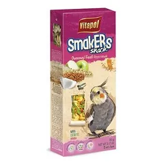 Skanėstas papūgoms Nimfoms su vaisiais VITAPOL Smakers 2 vnt. 90g parduotuvėje 1petshop.lt