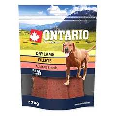 Ontario Dry Lamb Fillet ėrienos juostelės šunims, 70 g