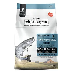 WIEJSKA ZAGRODA monoproteinas Lašiša sausa maisto katėms 3 kg