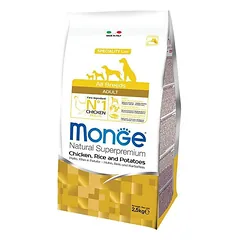 Monge Adult Sausas maistas suaugusiems šunims (su vištiena, ryžiais, bulvėmis) 2,5kg