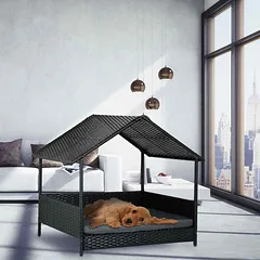 Šunų gultas Relaxdays, su stogu, 90 × 81 × 68 cm — 3 nuotrauka