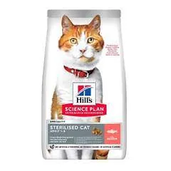 Hills Science Plan Sterilised Cat Adult Salmon sausas maistas sterilizuotoms katėms, 3 kg