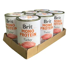 Brit care Mono Protein Turkey vieno baltymo konservai šunims su kalakutiena 400g*6vnt