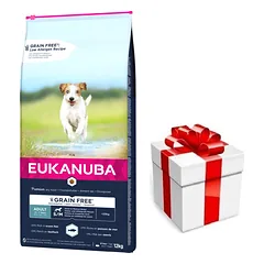 EUKANUBA Adult Small&Medium Grain Free 12kg  + STAIGMENA ŠUNIUI