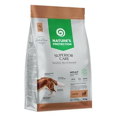 Nature's Protection Superior Care mažų veislių suaugusių jautrią odą ir virškinimo sistemą turinčių šunų sausas pašaras su ėriena, 10 kg | 1 — 4 nuotrauka