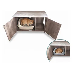 Uždara katės tualeto spintelė Relaxdays 10052204_695, 2 durys, 78,5 × 46 × 44,5 cm — 3 nuotrauka