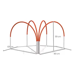 Agility rinkinys šunims, 4 dalių, su nešiojimo krepšiu, plastikas, 89 x 69 x 99 cm, baltas ir oranžinis — 3 nuotrauka