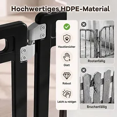 Gyvūnų aptvaras iš HDPE plokščių, juodos ir baltos spalvos, 53,3 × 80 cm — 2 nuotrauka