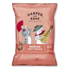 Harper and Bone Cat & Dog Iberian minkšti skanėstai vištiena lašiša un tunas 90 g