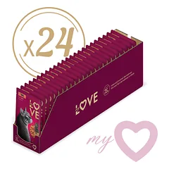Pilnavertis konservuotas pašaras suaugusioms katėms su jautiena padaže MY LOVE 85g x 24 — 5 nuotrauka