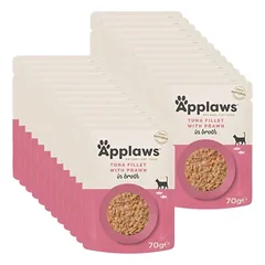 Applaws Cat Tuno ir krevečių sachetas 24x70g 