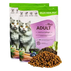 Lyra Pet Lecker.Pet® Mia's Adult skani paukštiena, sausas maistas katėms, 2,5 kg + 2 pelytės — 4 nuotrauka
