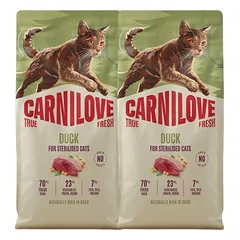 CARNILOVE True Fresh Cat Duck Sterilised 2x6 kg antis, skirtas sterilizuotiems katėms
