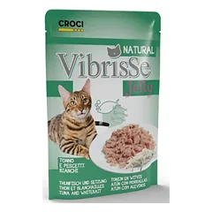 VIBRISSE konservai katėms su tunu ir mailiumi želatine 70g 1vnt (18)