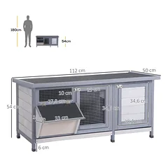 Triušių voljeras 112 × 50 × 54 cm — 3 nuotrauka