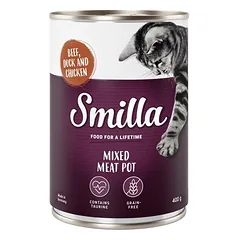 Smilla kelių rūšių mėsos puodeliai, drėgnas maistas katėms, ekonominė pakuotė 24 x 400 g — 4 nuotrauka