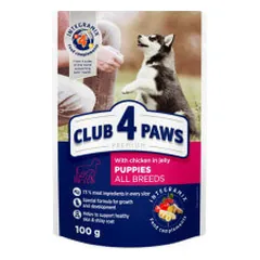 Club 4 Paws Premium konservai su vištiena drebučiuose šuniukams - Pet24