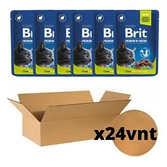 Brit Premium konservai katėms Lamb for Sterilized, su ėriena, dėžė x 24vnt