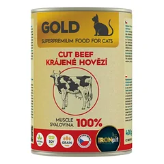 IRONpet Gold Cat Beef 100 % jautienos raumens konservai katėms