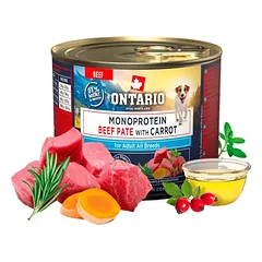 Ontario Monoproteino konservai šunims su jautiena ir morkomis, 200 g