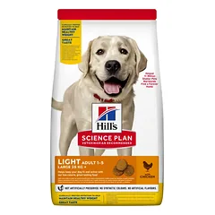 Hill’s Science Plan Canine Light Adult Large Breed Sausas maistas suaugusiems didelių veislių šunims 18 kg