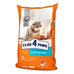 CLUB 4 PAWS Premium ėdalas suaugusioms katėms su lašiša 14 kg