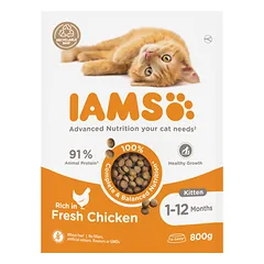 IAMS sausas maistas kačiukams su vištiena, 0,8 kg