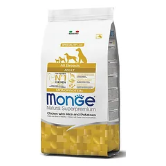 Monge Natural Superpremium All Breeds Adult Chicken, Rice & Potatoes sausas maistas šunims