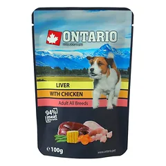 Ontario Dog Liver With Chicken In Broth konservai šunims su vištienos kepenimis ir vištiena sultinyje, suaugusiems šunims ir šuniukams nuo 2 mėnesių, 100 g