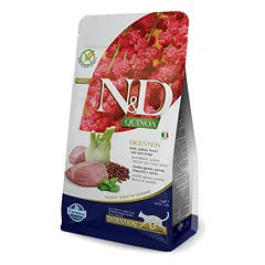Farmina N&D Quinoa Digestion Grain Free sausas maistas suaugusiems katėms su ėriena, bolivine balanda, pankoliu ir mėta, 300 g
