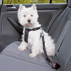 Trixie reguliuojamos petnešos šunims, skirtos keliaujant automobiliu, juodos